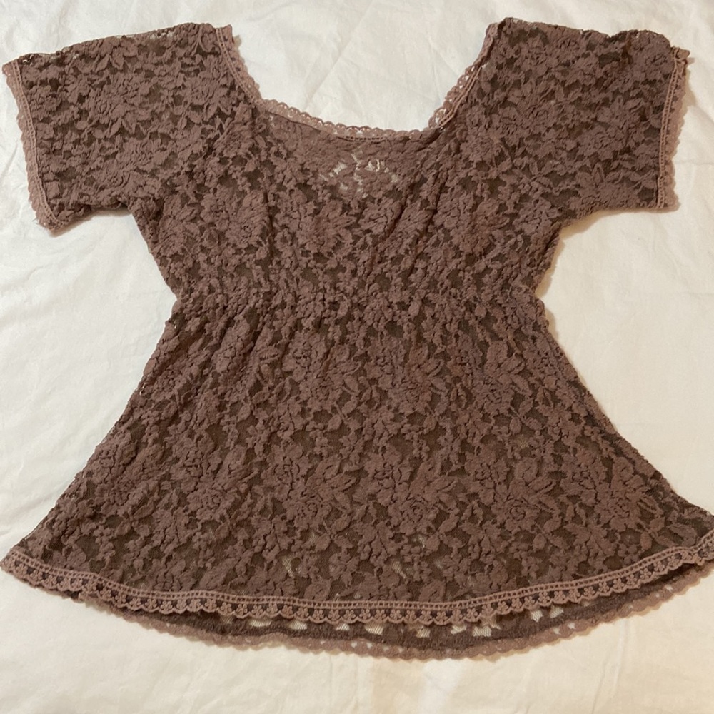 Rod’s Western Wear brown lace shirt women’s large - Picture 10 of 10